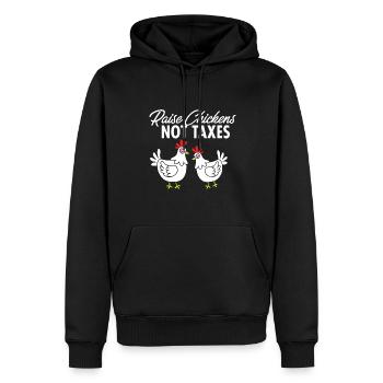 Ranch Homestead Farming : Élever des poulets, pas des impôts - Sweat à capuche Premium bio Homme - noir - Devant - Nico (187cm)
