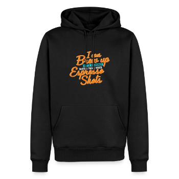 Coffee Maker -I Can Brew Up Witty Comebacks Faster - Men’s Premium Organic Hoodie - black - Front - Nico (187cm)