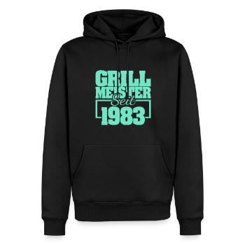 1983 - Männer Premium Bio Hoodie - Schwarz - Vorne - Nico (187cm)