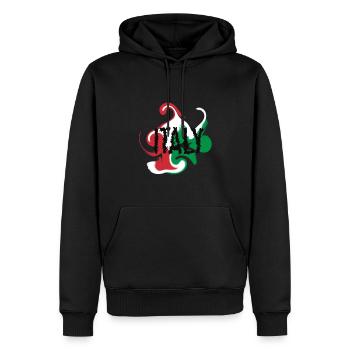 Italy - Men’s Premium Organic Hoodie - black - Front - Nico (187cm)