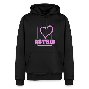 Astrid als Bachelorette - Männer Premium Bio Hoodie - Schwarz - Vorne - Nico (187cm)