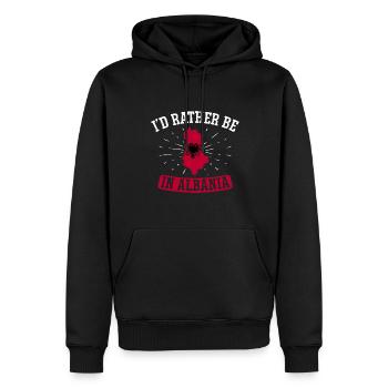 Drapeau albanais Aigle albanais Shqiponja - Sweat à capuche Premium bio Homme - noir - Devant - Nico (187cm)