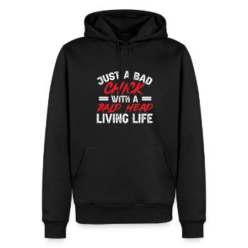 Glatze Kahlköpfigkeit Bart Glatzkopf - Männer Premium Bio Hoodie - Schwarz - Vorne - Nico (187cm)