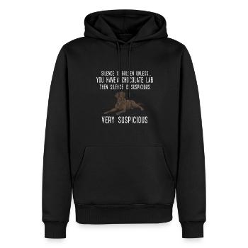 Chocolate Labrador Retriever Hund - Männer Premium Bio Hoodie - Schwarz - Vorne - Nico (187cm)