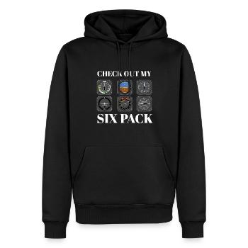 Funny Pilot Six Pack Aviation Flight Simulation - Männer Premium Bio Hoodie - Schwarz - Vorne - Nico (187cm)