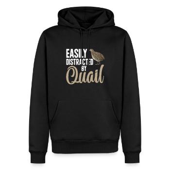 Wachtel Vogel - Männer Premium Bio Hoodie - Schwarz - Vorne - Nico (187cm)