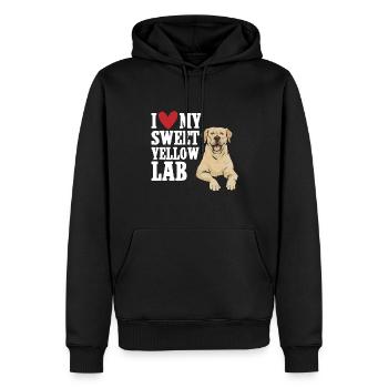 Labrador Retriever jaune - Sweat à capuche Premium bio Homme - noir - Devant - Nico (187cm)
