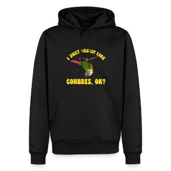 Molina Parakeet Parrot Bird Parakeet - Men’s Premium Organic Hoodie - black - Front - Nico (187cm)