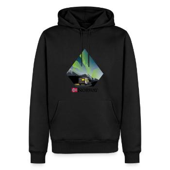 CAMPERING ACROSS NORWAY - Men’s Premium Organic Hoodie - black - Front - Nico (187cm)