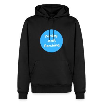Petting statt Pershing - Männer Premium Bio Hoodie - Schwarz - Vorne - Nico (187cm)