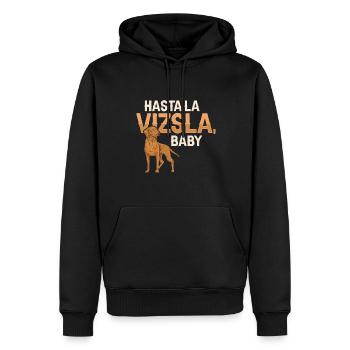 Hasta La Vizsla Baby Ungarischer Vizsla - Männer Premium Bio Hoodie - Schwarz - Vorne - Nico (187cm)
