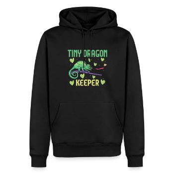 Herpétologiste des reptiles lézards caméléons - Sweat à capuche Premium bio Homme - noir - Devant - Nico (187cm)