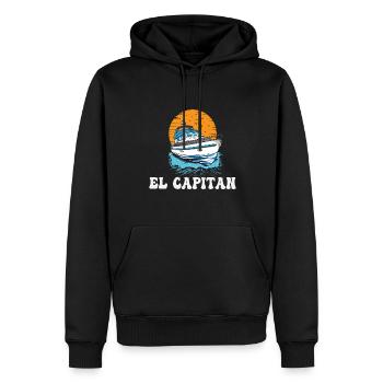 El Capitan Pontooning Propriétaire de bateau à moteur Lake Life - Sweat à capuche Premium bio Homme - noir - Devant - Nico (187cm)