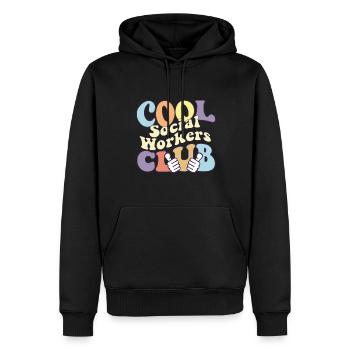 Cool Social Worker Club Advocate Support Empower - Sweat à capuche Premium bio Homme - noir - Devant - Nico (187cm)