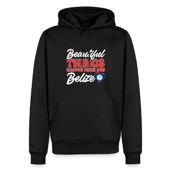 Belize Flagge Belizer - Männer Premium Bio Hoodie - Schwarz - Vorne - Nico (187cm)