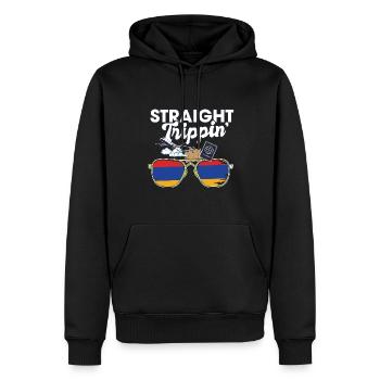 Straight Trippin' ' Arménie Vacances Tour Voyage - Sweat à capuche Premium bio Homme - noir - Devant - Nico (187cm)