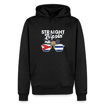 Straight Trippin' Cuba Vacation Tour Travel Trip - Men’s Premium Organic Hoodie - black - Front - Nico (187cm)