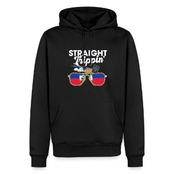 Straight Trippin' Haïti Vacances Tour Voyage - Sweat à capuche Premium bio Homme - noir - Devant - Nico (187cm)