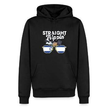 Straight Trippin' ' Israël Vacances Tour Voyage - Sweat à capuche Premium bio Homme - noir - Devant - Nico (187cm)