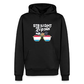 Straight Trippin' Luxembourg Vacances Tour Voyage - Sweat à capuche Premium bio Homme - noir - Devant - Nico (187cm)