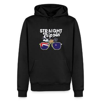Voyage en Nouvelle-Zélande - Sweat à capuche Premium bio Homme - noir - Devant - Nico (187cm)