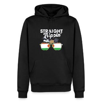 Straight Trippin' Nigeria Vacances Tour Voyage - Sweat à capuche Premium bio Homme - noir - Devant - Nico (187cm)