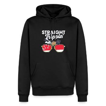 Straight Trippin' Singapore Vacances Voyage - Sweat à capuche Premium bio Homme - noir - Devant - Nico (187cm)