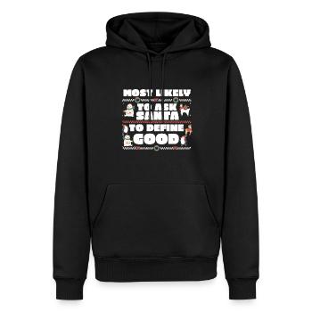 Le plus susceptible de demander au Père Noël de définir une bonne correspondance - Sweat à capuche Premium bio Homme - noir - Devant - Nico (187cm)