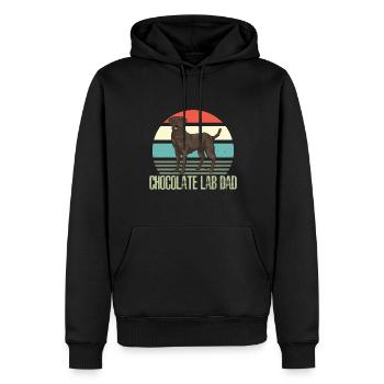 Chocolate Labrador Retriever Hund - Männer Premium Bio Hoodie - Schwarz - Vorne - Nico (187cm)