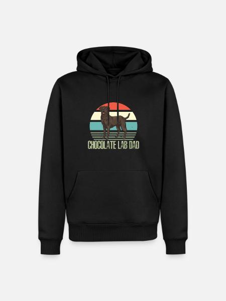 Cane Labrador Retriever cioccolato - Felpa con cappuccio ecologica premium da uomo - nero