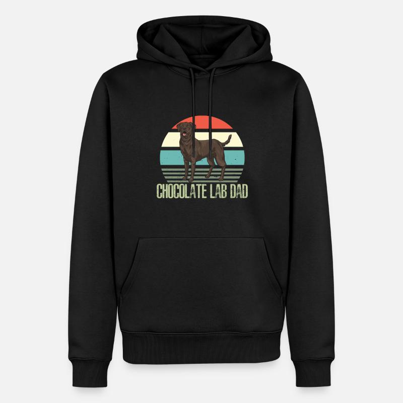 Chien Labrador Retriever chocolat - Sweat à capuche Premium bio Homme - noir