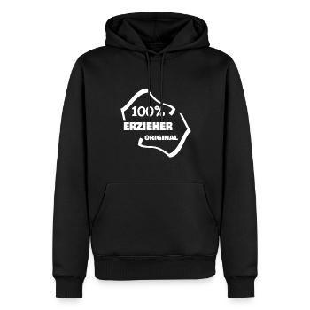 Geschenk für Erzieher - Männer Premium Bio Hoodie - Schwarz - Vorne - Nico (187cm)