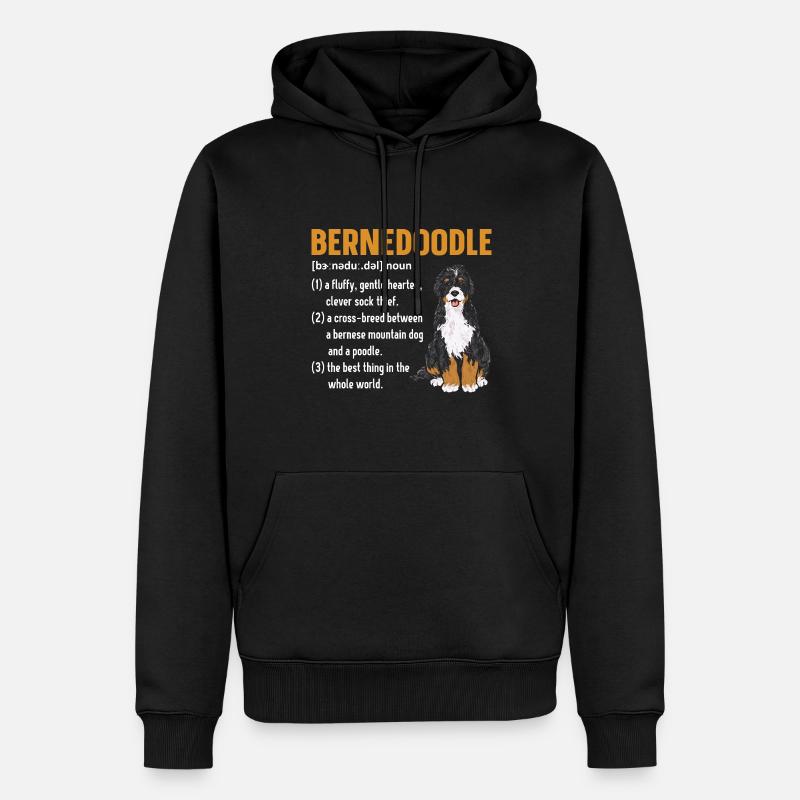 Chien Bernedoodle - Sweat à capuche Premium bio Homme - noir