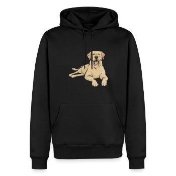 Labrador Retriever jaune - Sweat à capuche Premium bio Homme - noir - Devant - Nico (187cm)