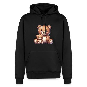 Famille d’ours mignons - Sweat à capuche Premium bio Homme - noir - Devant - Nico (187cm)