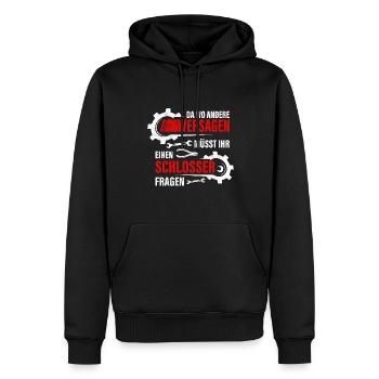 Schlosser Geschenk Metallbauer Mechaniker - Männer Premium Bio Hoodie - Schwarz - Vorne - Nico (187cm)