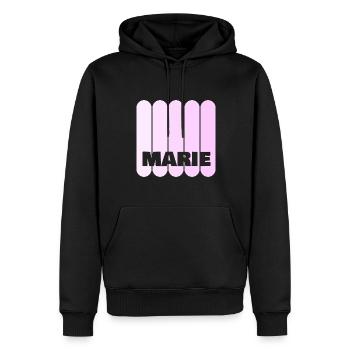 Marie - Sweat à capuche Premium bio Homme - noir - Devant - Nico (187cm)