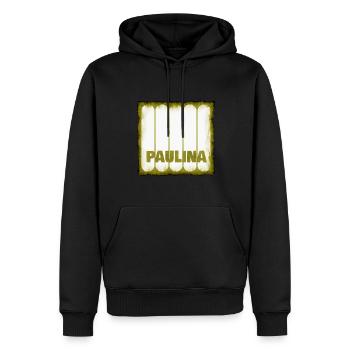 Paulina - Männer Premium Bio Hoodie - Schwarz - Vorne - Nico (187cm)