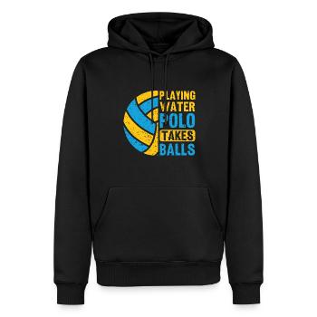 Water-polo Wasserball - Sweat à capuche Premium bio Homme - noir - Devant - Nico (187cm)