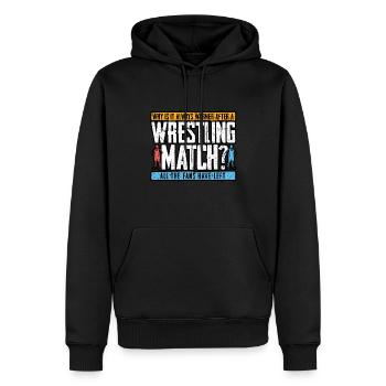 Why Is It Always Warmer After A Wrestling Match - Men’s Premium Organic Hoodie - black - Front - Nico (187cm)