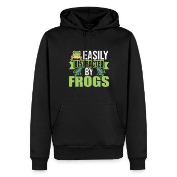 Amphibian Herpetologist Funny Easily Distracted By - Männer Premium Bio Hoodie - Schwarz - Vorne - Nico (187cm)