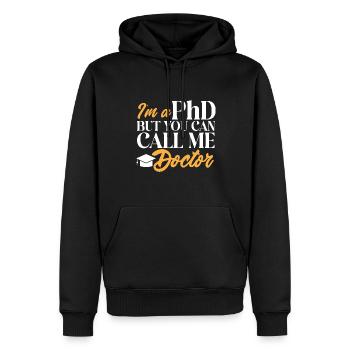 PhD Graduate Doktorgrad Ph.D. Promotion - Männer Premium Bio Hoodie - Schwarz - Vorne - Nico (187cm)