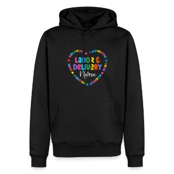 Infirmière Bébé Maternité Infirmière - Sweat à capuche Premium bio Homme - noir - Devant - Nico (187cm)