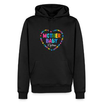 Infirmière Bébé Maternité Infirmière - Sweat à capuche Premium bio Homme - noir - Devant - Nico (187cm)