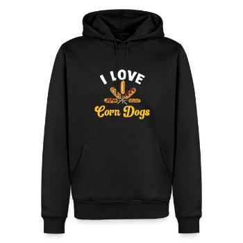 Corn Dog Corndog - Men’s Premium Organic Hoodie - black - Front - Nico (187cm)