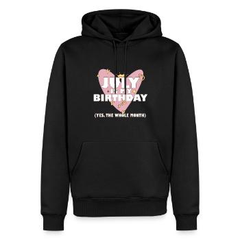 Juillet est mon anniversaire Oui Tout le mois Né en - Sweat à capuche Premium bio Homme - noir - Devant - Nico (187cm)