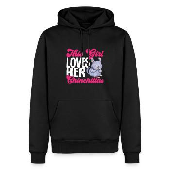 Chinchilla - Männer Premium Bio Hoodie - Schwarz - Vorne - Nico (187cm)