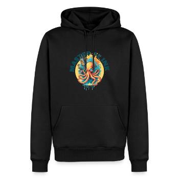 Octopus Master of Ink - Men’s Premium Organic Hoodie - black - Front - Nico (187cm)