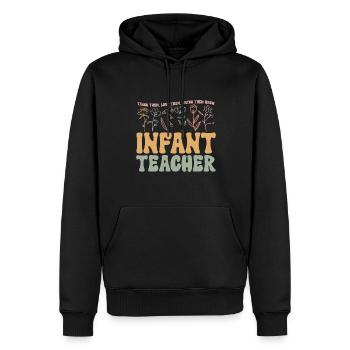 Enseignante de maternelle Éducatrice de centre de garde - Sweat à capuche Premium bio Homme - noir - Devant - Nico (187cm)