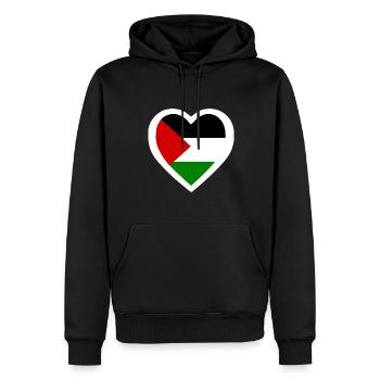 Palestina herz - Männer Premium Bio Hoodie - Schwarz - Vorne - Nico (187cm)